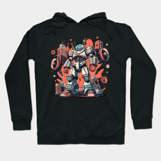 Giant Robot Humanoid Machine Hoodie by Mecha Design by MechaRon